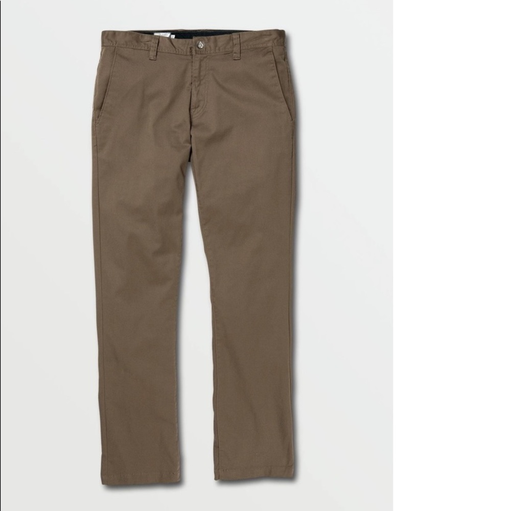 Solid chino pants offer casual, comfortable style